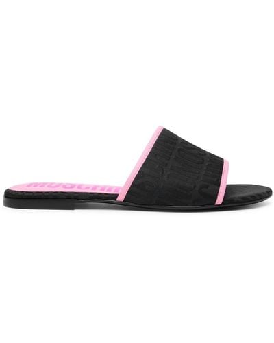 Moschino Cotton Blend Slippers - Black