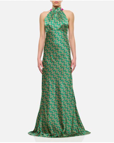 Saloni Long Dress - Green