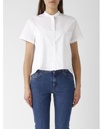 Fay Shirt M/C Rounded And Cut Shirt - White