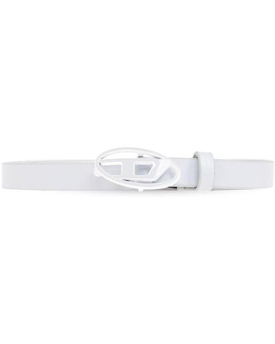 DIESEL Oval D Logo B-1dr Belt - White
