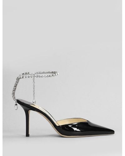 Jimmy Choo Saeda 85 Court Shoes In Black Patent Leather