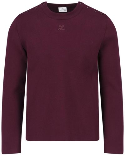 Courreges 'snaps' Sweater - Purple