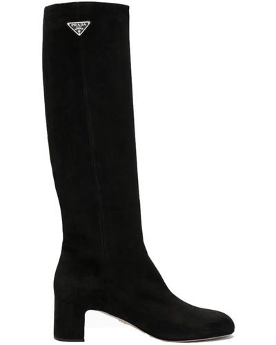 Prada Suede Boots - Black