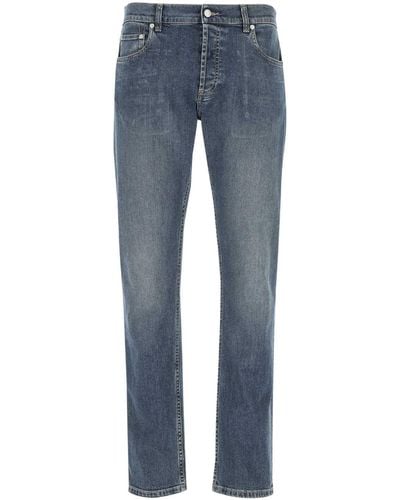Alexander McQueen Stretch Denim Jeans - Blue