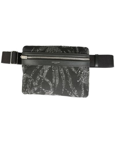 Saint Laurent Tropical Print Belt Bag - Gray