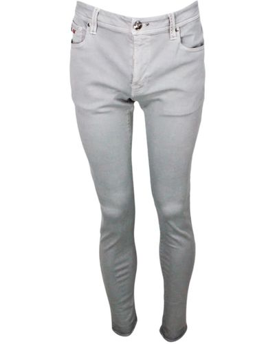 Sartoria Tramarossa Leonardo Slim Pants In Super Stretch Cotton - Gray