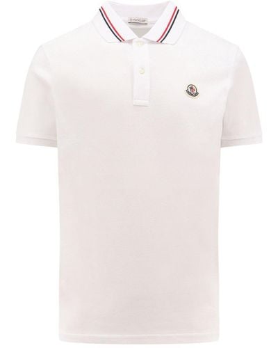 Moncler Logo Patch Short-Sleeved Polo Shirt - White