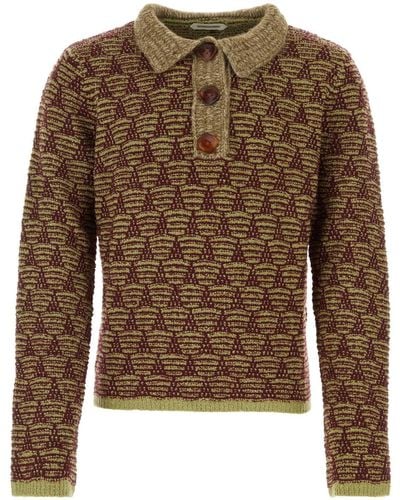 NAMACHEKO Two-Tone Wool Blend Sweater - Brown