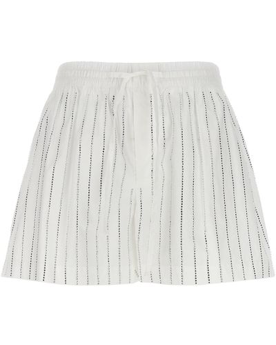 GIUSEPPE DI MORABITO Crystal Rhinestone Shorts - White