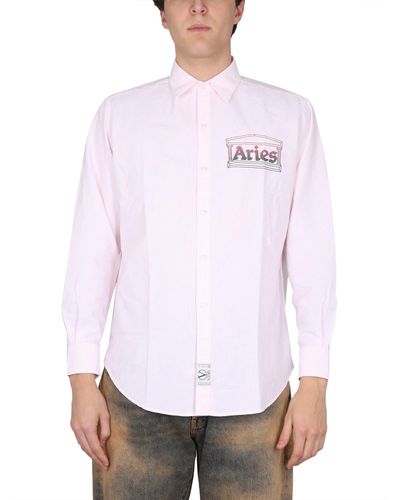 Aries Shirt With Logo - White