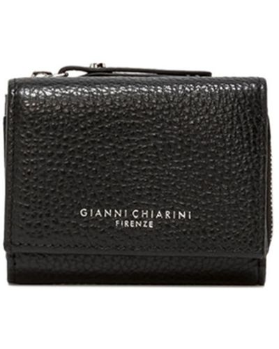 Gianni Chiarini Black Leather Trifold Wallet - White