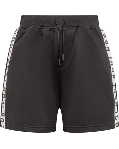 DSquared² Icon Collection Icon Tape Shorts - Black