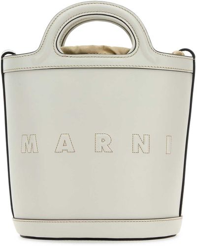 Marni Leather Small Tropicalia Bucket Bag - Grey