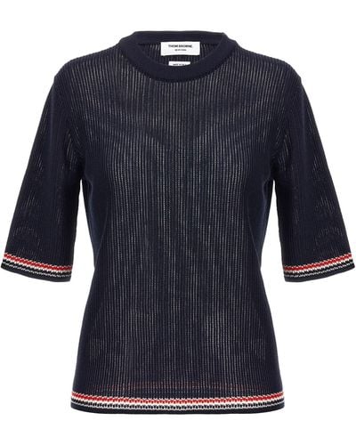 Thom Browne Pointelle Sweater Sweater, Cardigans - Blue