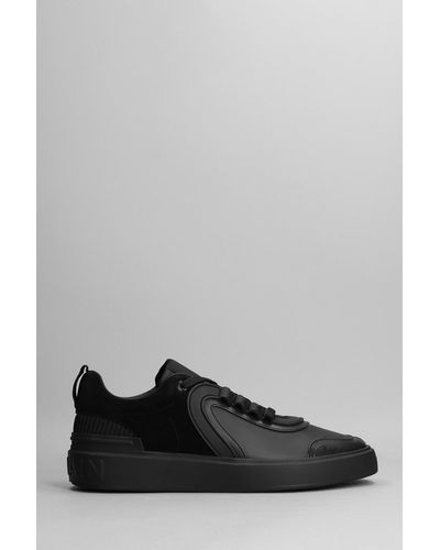 Balmain Sneakers In Suede And Leather - Gray