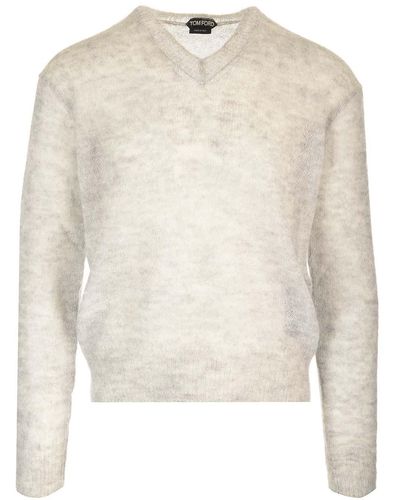 Tom Ford V-Neck Sweater - White