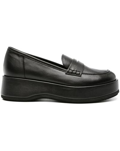 Paloma Barceló Slip-on Leather Loafers - Black