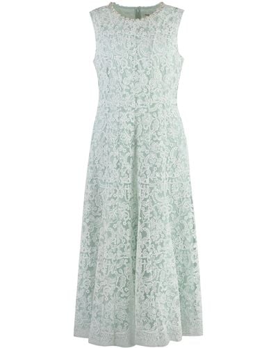 Self-Portrait Embroidered Tulle Dress - Green
