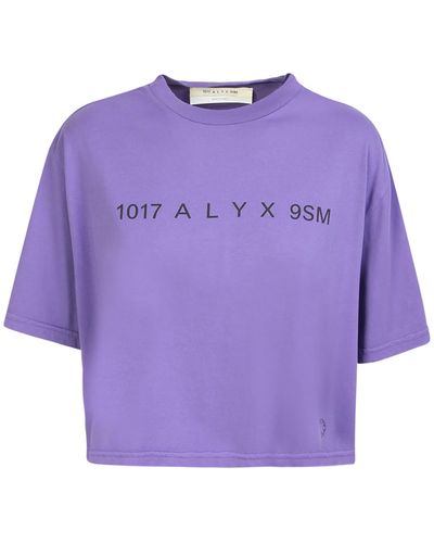 1017 ALYX 9SM T-shirt By Characterized By A Crop Design And A Logo Print On The Chest - Purple