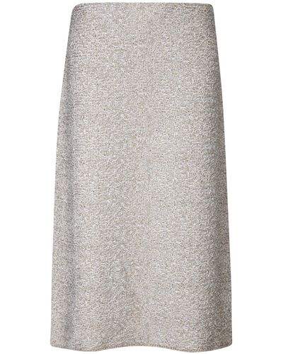 Fabiana Filippi Golden Tweed Effect Knit Skirt By - Grey
