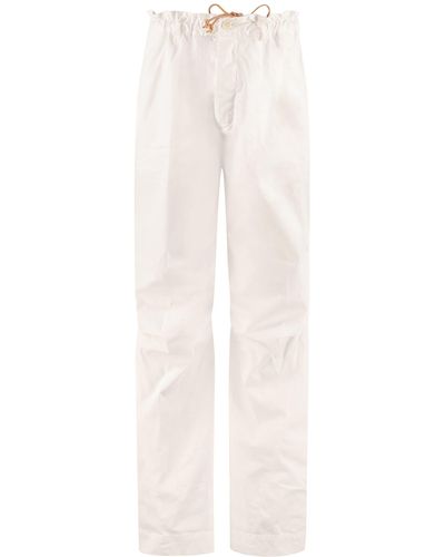 DSquared² High-Rise Cotton Trousers - White
