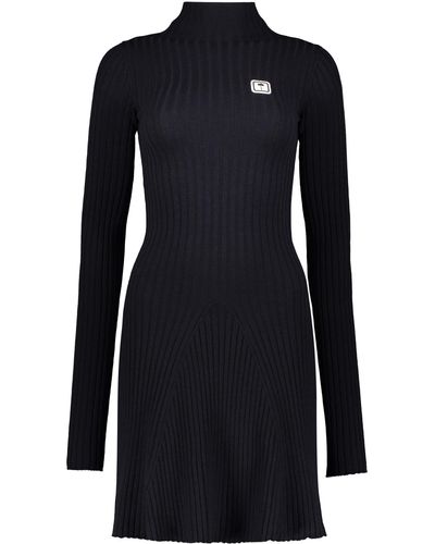 Palm Angels Ribbed Knit Dress - Black