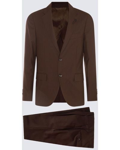 Lardini Wool Suits - Brown