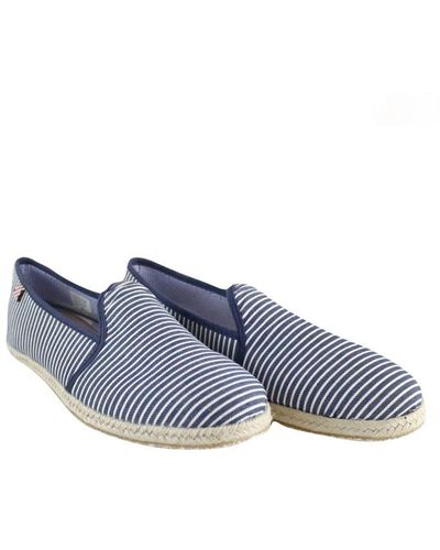 Mc2 Saint Barth And Striped Canvas Shoes - Blue