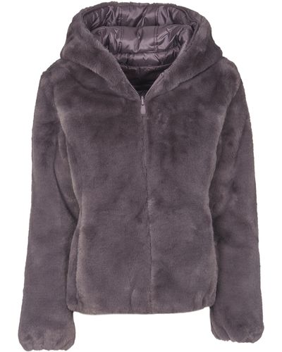 Save The Duck Faux Fur Jacket - Purple