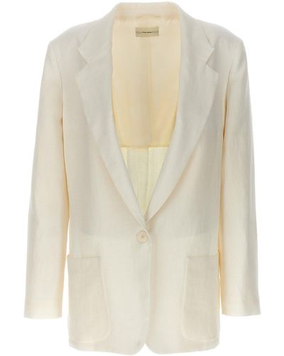The Row Enza Single Breasted Tailored Blazer - White