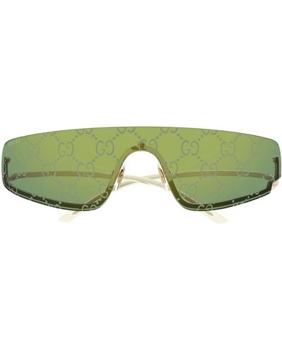 Gucci Gg1561S Linea Fashion 003 Ivory Sunglasses - Green