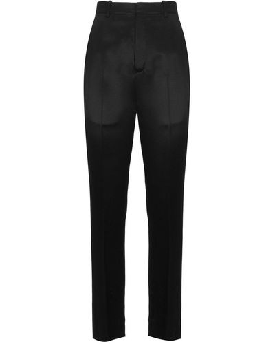 Saint Laurent Slim Fit Mid-Rise Pants - Black