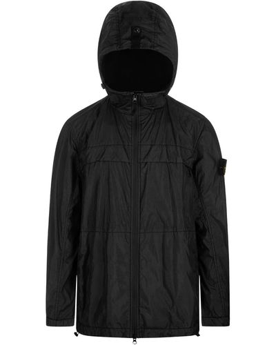 Stone Island Garment Dyed Crinkle Reps R-Ny Lightweight Jacket - Black