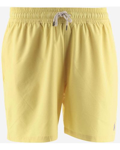 Ralph Lauren Nylon Stretch Swimsuit With Logo - Yellow