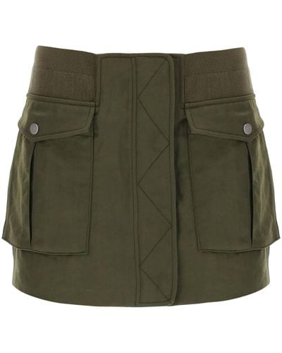 Dion Lee Twill Bomber Mini Skirt - Green