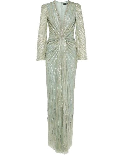 Jenny Packham Darcy Sequined Gown - Green