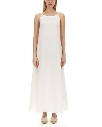 120% Lino Long Dress - White