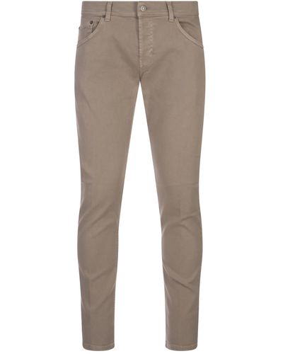 Dondup Mius Slim Fit Jeans In Sand Bull Stretch - Grey