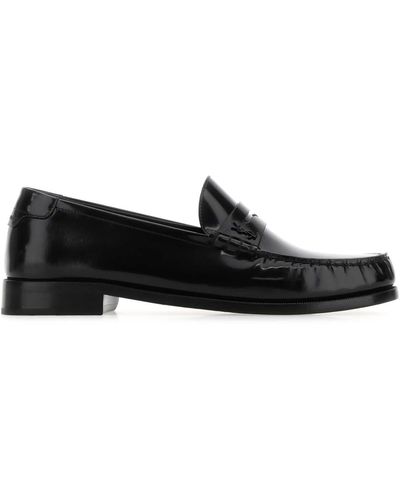 Saint Laurent Leather Magnum Loafers - Black