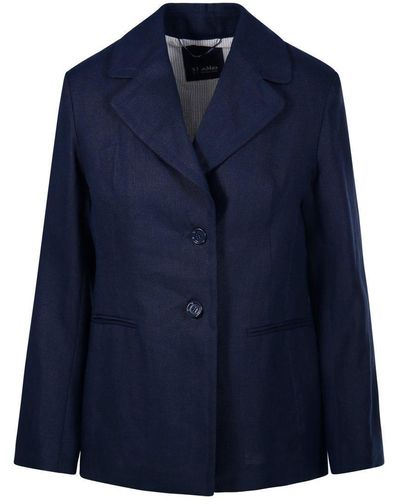 Max Mara Single-Breasted Long-Sleeved Jacket - Blue