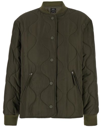 A.P.C. 'Camila' Military Jacket With Snap Buttons - Green
