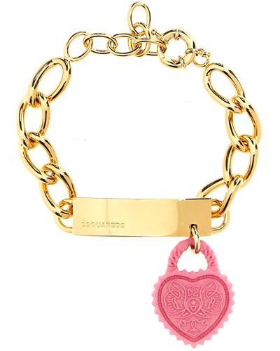 DSquared² Hanging Heart Bracelet Jewelry - Metallic