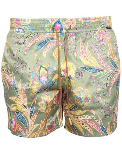 Etro Boxer Swimsuit With Print - Blue