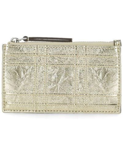 Tory Burch Fleming Leather Card Holder - Grey
