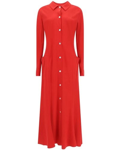 The Row Myra Chemisier Dress - Red