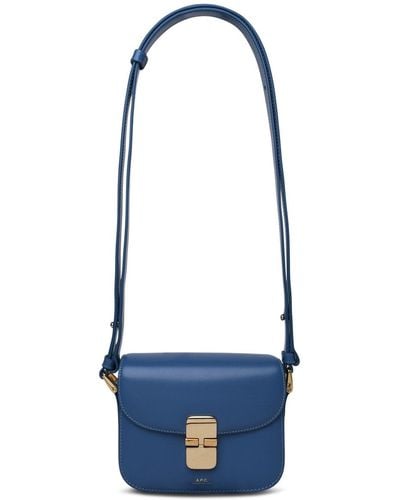 A.P.C. Light Blue Leather Bag