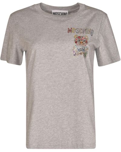 Moschino Embellished Bear T-Shirt - Gray