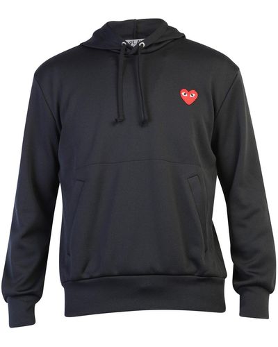 COMME DES GARÇONS PLAY Heart Logo Embroidered Drawstring Hoodie - Blue