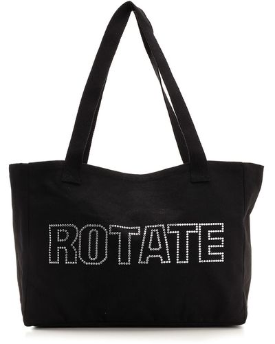 ROTATE BIRGER CHRISTENSEN Crystal-logo Large Tote Bag - Black