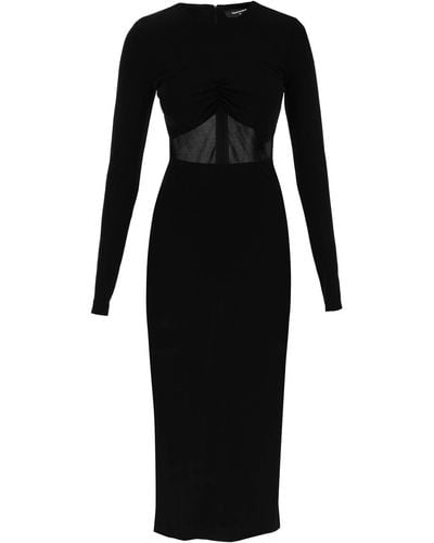 DSquared² 'peekaboo' Jersey Midi Dress - Black